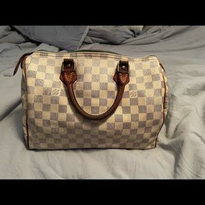 LV Speedy Damier Azur print.